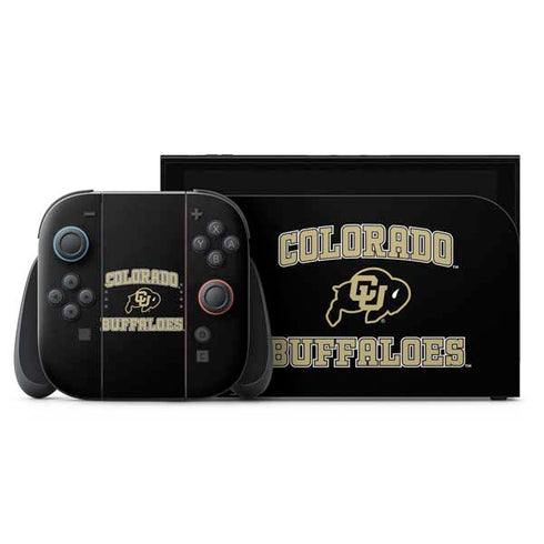 University of Colorado CU Logo on Gold Nintendo Switch 2 (2025) with Joy-Con Skin